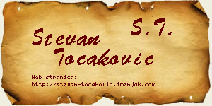 Stevan Točaković vizit kartica